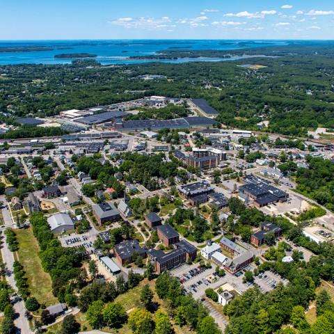 Aerial image of UNE Portland Campus